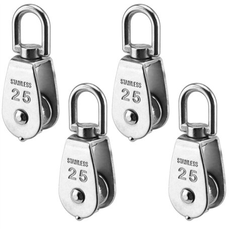 PUCSIQ Lot de 4 poulies M25 en acier inoxydable 304