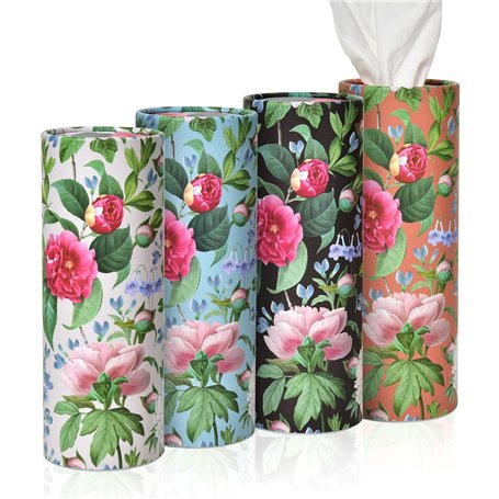 Lot de 4 porte-mouchoirs de voiture avec mouchoirs pour le visage botanique élégant floral de voyage boîte conteneur pour moucho