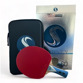 futurespin Raquette de tennis de table en carbone avec housse futurespin Raquette de tennis de table en carbone avec housse