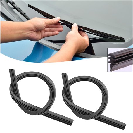 Lot de 2 lames d'essuie-glace de rechange universelles en caoutchouc 700 mm