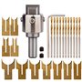 YLSZHY Lot de 26 forets à billes en bois de 6 à 25 mm en carbure de tungstène pour travaux manuels