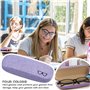 KINGOZOYI 4 Pcs Étuis à Lunettes Rigides en Toile de Lin, Boîte de Protection de Lunettes de Soleil (4 Couleurs)