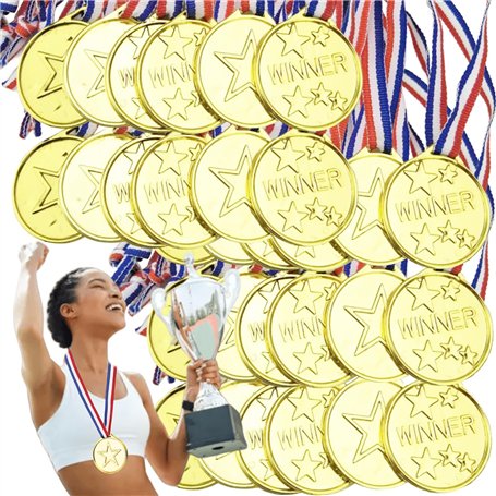 GBKDQQ Lot de 100 médailles d'or pour enfants - Médailles d'or - Médailles d'or - Médailles d'or - Médailles d'or - Médailles d'