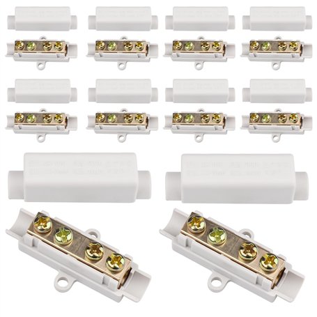 Lot de 10 connecteurs de fil en laiton conducteur double vis 1000 V 100 A Kit de bornier pour câblage ampèremètre 2
