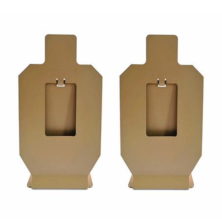 Atflbox Lot de 2 Réinitialisation du Support de Cible de tir Silhouette en métal pour Pistolet Airsoft BB Guns