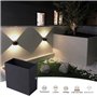 CHEVVY 2Pcs Applique Murale LED 7W Moderne Applique Murale Interieur Lumière Blanche Chaude 3000K Applique Murale Carrée Noir po