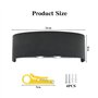 CHEVVY Applique Murale LED Noir 8W Applique Intérieur/Exterieur Murale IP65 Lampe Blanche Chaude 3000K Murale Moderne Carré Up D