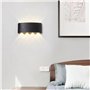 CHEVVY Applique Murale LED Noir 8W Applique Intérieur/Exterieur Murale IP65 Lampe Blanche Chaude 3000K Murale Moderne Carré Up D