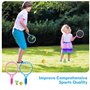 Aoreun Raquette de Tennis pour Enfants, Ensemble de balles pour Enfants avec Sac de Transport, 4 balles d'entraînement Douces et