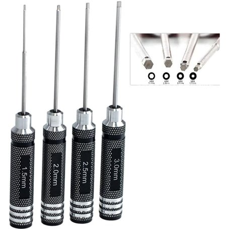 4 tournevis hexagonaux