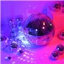 PIQIUQIU Boule à Facettes Disco Argentée, 15 cm Boule Disco, pour la Décoration d'arbre de Noël,Décoration de Comparaison de Cél