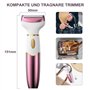 Koeutoze Rasoir Electrique Femme, 4-In-1 Tondeuse Femme Intime, Epilateur Visage Femme avec Affichage LED, Sec et Humide IPX7, p