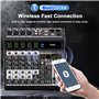 BOMGE Console de mixage audio professionnelle 6 canaux avec effet DSP 99, + 48 V Phantom, Bluetooth, interface USB. Processeur A