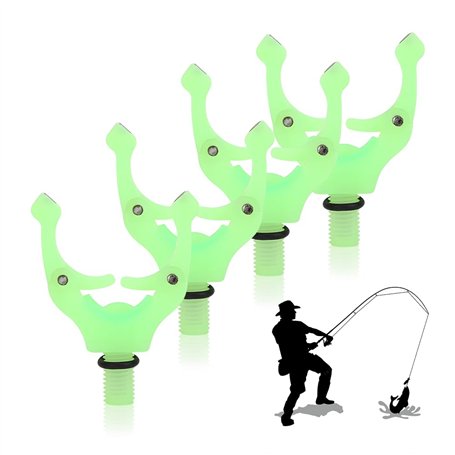 Udbrud Lot de 4 supports de canne à pêche avec clips magnétiques magiques - Support magnétique - Tête de canne à pêche - Réglage