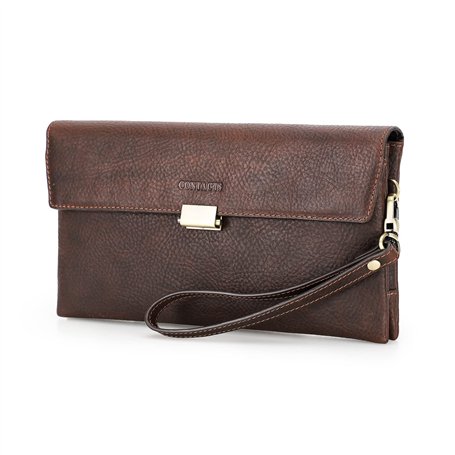 Contacts Porte-Monnaie pour Homme en Cuir véritable avec Fermeture éclair pour Carte d'identité