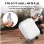 Housse de Protection en TPU Souple Antichoc Claire Airpods Étui avec Porte-clés [LED Avant