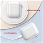 DLseego Compatible avec Airpods Coque,Housse de Protection en TPU Souple Antichoc Claire Airpods Étui avec Porte-clés [LED Avant