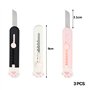 3Pcs Mini Cutter, Couteau Utilitaire RéTractable Portable Patte de Chat, Ouvre-Lettre de Coupe-BoîTe pour le Carton, le Papier,