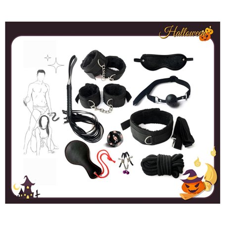 ??? ??????? Ensemble De Yoga en Dés à Motifs en Nylon Noir De 10 Pièces