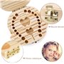 GeekerChip boîte pour dents de lait(fille) cadeau pour enfants en bois de souvenir,boîte en bois pour ranger les dents[Version f