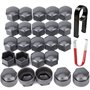 Gebildet 24pcs capuchons d'écrou de roue 17mm (5 capuchons de boulon antivol+19 capuchons de boulon normaux) cache-écrous de pne