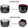 Gebildet 24pcs capuchons d'écrou de roue 17mm (5 capuchons de boulon antivol+19 capuchons de boulon normaux) cache-écrous de pne