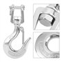 Crochet de Levage pivotant en Acier Inoxydable 304 avec Accessoire de gréement de loquet (650 kg / 1000 kg)(1000kg)