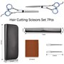 7 - pack/Set 6 "ciseaux de coiffure professionnels en acier inoxydable coupe de cheveux avec