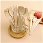 Ensemble de couverts jetables, Couverts en bois 150 pièces (50 couteaux en bois, 50 fourchettes en bois, 50 cuillères en bois)