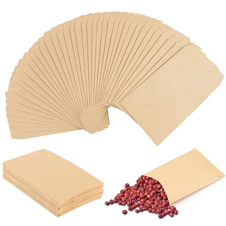 Sachet Kraft 6 x 10 cm Sachet Papier Petit Sachet Kraft 300pcs pour stocker herbes graines petits objets bonbon