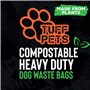 Tuff Pets 120 Sac a crottes chien compostables en rouleaux - Sac crottes chien biodégradables à base de plantes 50% plus épais a