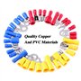 Glarks 540pcs 22-16 / 16-14 / 12-10 Gauge Mixed Quick Disconnect Electrical Insulated Butt Bullet Spade Fork Ring Solderless Cri
