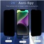 AKLPP 2 Pièces Verre Trempé Anti-Espion pour iPhone 14 Plus avec 2 Pièces Protection d'Objectif de Caméra, 9H Film Protection Éc