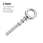 sourcing map Levage Œil Boulon, 2 Ensembles M8x80mm Œil Boulon avec Écrou Rondelle 304 Inox Acier Épaulement Levage Anneau Œil B
