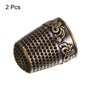 sourcing map 2pcs Couture Dé-à-coudre Cuivre Doigt Protecteur Doigt Bouclier Bout Doigts Matelassage Artisanat Broderie Accessoi