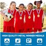 Lot de 6 médailles d'or pour récompenses, médailles de récompense en métal pour enfants avec rubans de cou, médailles de trophée