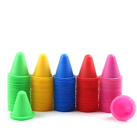 JPudinor Slalom Cônes Plot Slalom Roller Skating Patinage Multicolore Pile Obstacle Lot de 50