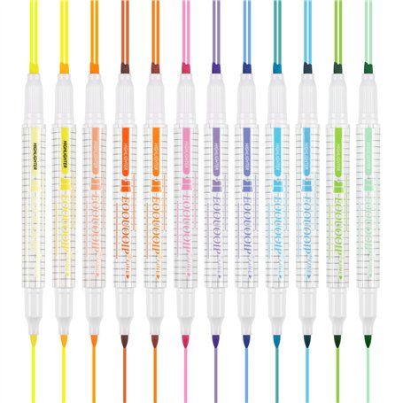 Surligneurs pastel EooUooIP - Ensemble de 12 surligneurs pastel à double pointe à séchage rapide