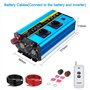 LVYUAN Convertisseur 12V 220V Pur Sinus 2000W/4000W Onduleur Transformateur de Tension avec écran LCD, 4 Ports USB, 2 Prises AC 