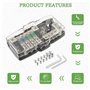 SIGANDG Auto Audio Stéréo Bloc de Fusible de Distribution 4 voies Boîte à Fusibles Distributeur de Fusible Mini ANL Pour avec Lu