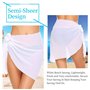 2 Pièces Jupe de Plage Sexy en Mousseline de Beach Sarong Écharpe Couverture Maillot Paréo de Plage Femme ,Noir & Blanc,M