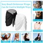2 Pièces Jupe de Plage Sexy en Mousseline de Beach Sarong Écharpe Couverture Maillot Paréo de Plage Femme ,Noir & Blanc,M