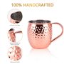 SIKITUT Set of 4 Moscow Mule Tasse Cuivre, Verres à Cocktail Artisanales, Moscow Mule Mugs 550 ml avec BONUS : 4 Pailles en Cuiv