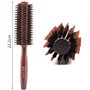 Brosse à cheveux ronde en bois de poils de sanglier naturels Brosse à cheveux antistatique pour coiffure, séchage, bouclage, ajo