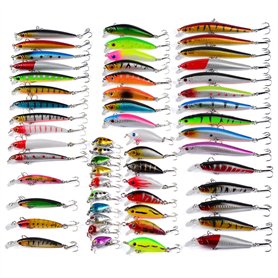 CHAWHO Leurre Peche Carnassier 56 pcs Pêche Kit Leurres - Artificielles Appat Leurres de Pêche Kit