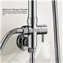 Inverseur de Douche, G1 / 2 "Adaptateur de Douche en Laiton de Salle de Bains en Laiton Arrondi fixé au Mur avec Accessoires de 