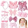 24 Pièces Set de Barrette Cheveux Pinces à Cheveux Elastique Cheveux Fille Nœud