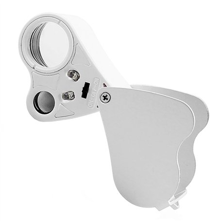iLamvie Loupe De Bijoutier 30x 60x Loupe Pliante en Métal avec Loupe À Lumière LED pour Bijoux