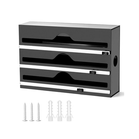 QWORK® 3 en1 Distributeur avec Coupe pour Papier Film Alimentaire