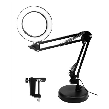 QWORK® Lampe loupe avec Pince et Base